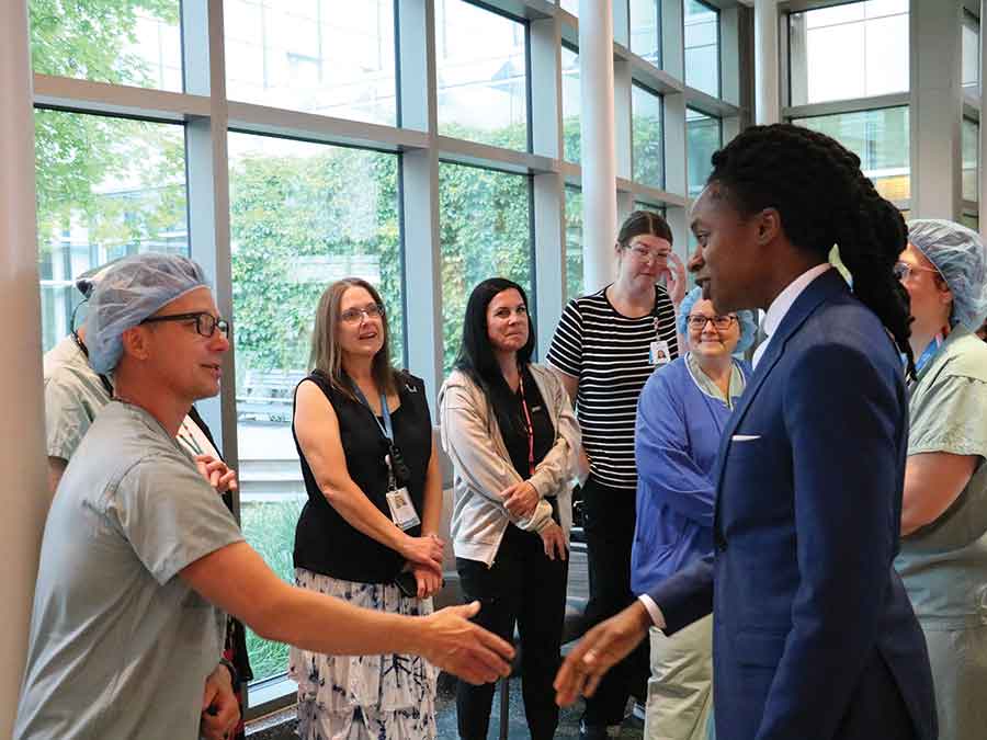 The health minister spoke with Selkirk hospital doctors, nurses and adminstrators