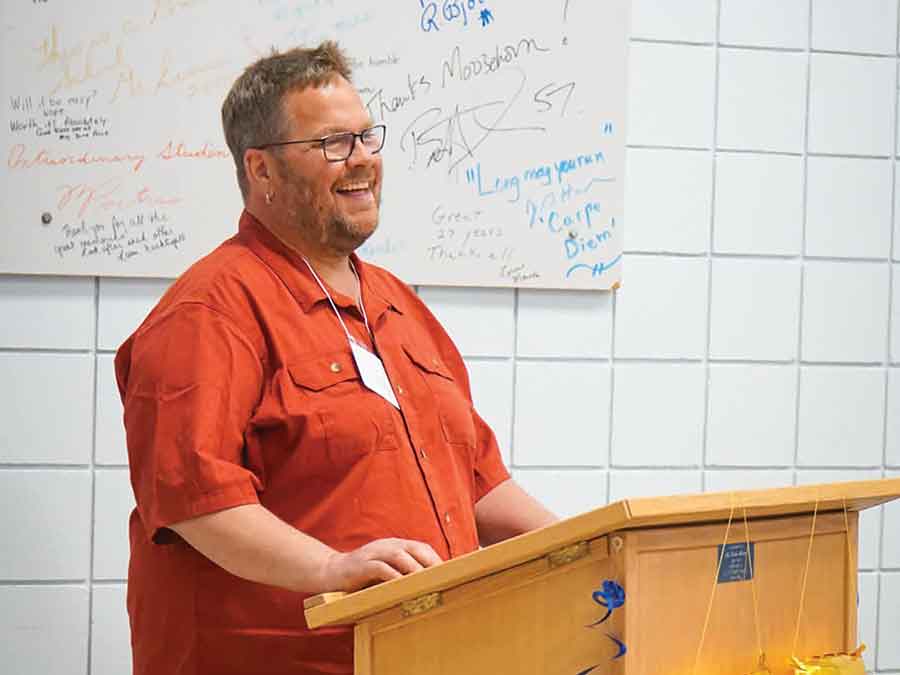 Lakeshore School Division board chair Donny Thorkelson shares congratulations on behalf of the school board