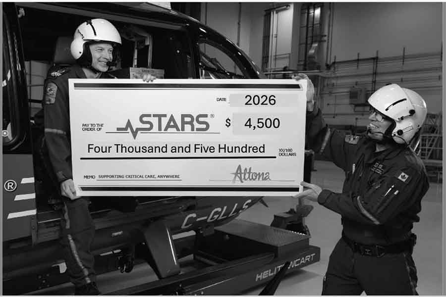 The STARS Air Ambulance has received a grant of $4,500 from the Town of Altona