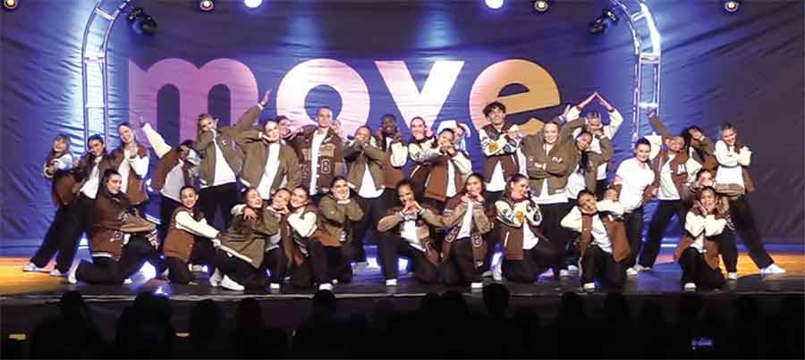 Hutchinson’s Competitive Dance Team (CDT) hip hop group performs “Your AI Assistant” at the Move Dance Competition. The dancers placed second overall in the intermediate division and qualified to compete at the International Dance Organization World Street Dance Championships in Slovenia this summer