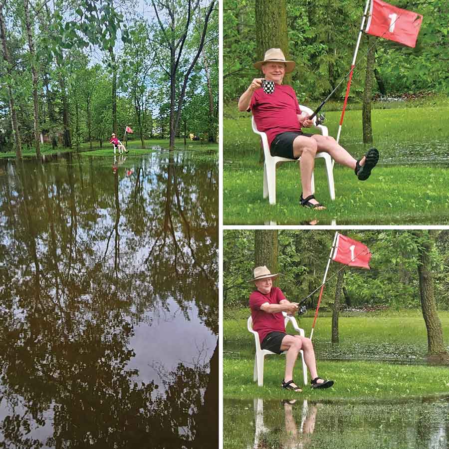 A Winnipeg Beach resident decided to have a morning coffee and enjoyed his ‘new’ lakefront property while trying his luck fishing