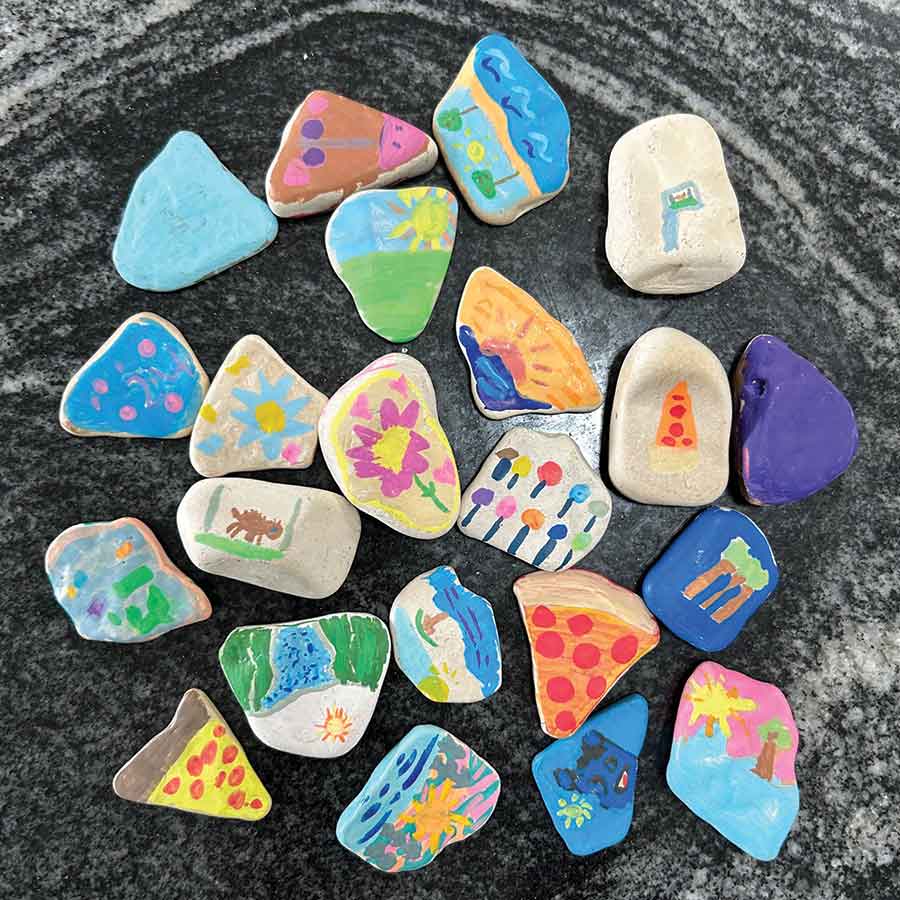 Pictured are some of the painted Manitoba-themed rocks