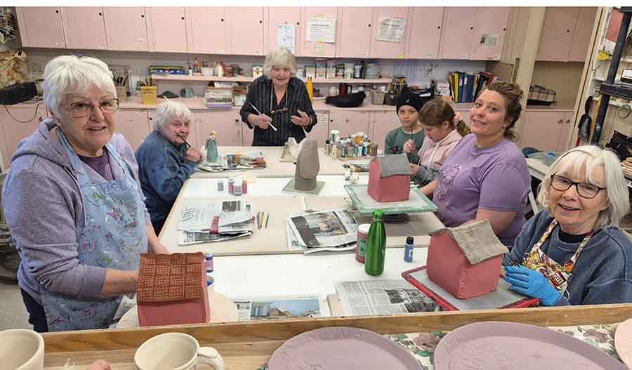 Members of the Gimli Garden Club took part in a clay figurine workshop this spring, creating decorative pieces that are now on display at Viking Park