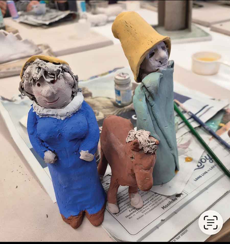 One of the finished figurines created during the workshop