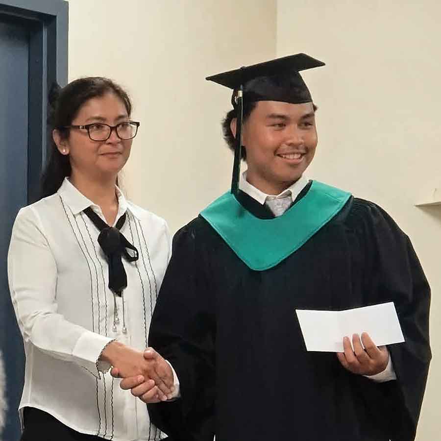 Grade 12 graduate Ernest Agpallo received the inuagural IFCMI bursary last Friday at Arborg Collegiate’s graduation ceremony
