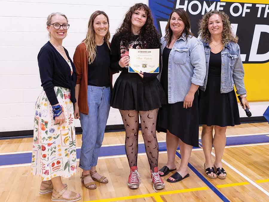 Olivia Fontaine was awarded the Promising Leadership Award for her contributions to WCI. Pictured left to right: Mrs. Nesbitt, Mrs. Comte, Olivia Fontaine, Mrs. Riddell and Mrs. Campbell